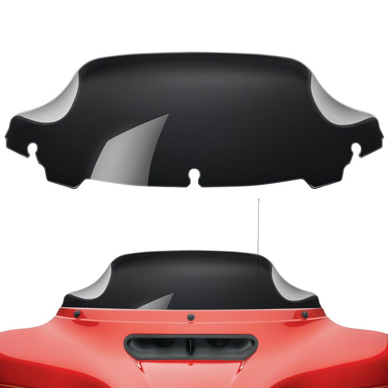 Amazicha Black 7" Wave Windshield Windscreen Compatible for 2014-2023 Harley Davidson Touring Street Glide/Electra Glide/Ultra Limited/Tri Glide FLHT FLHX FLHXS FLHTK - Image 1